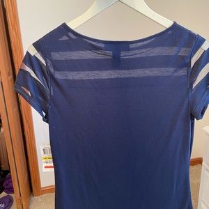 New With Tags INC blue with sheer stripes shirt